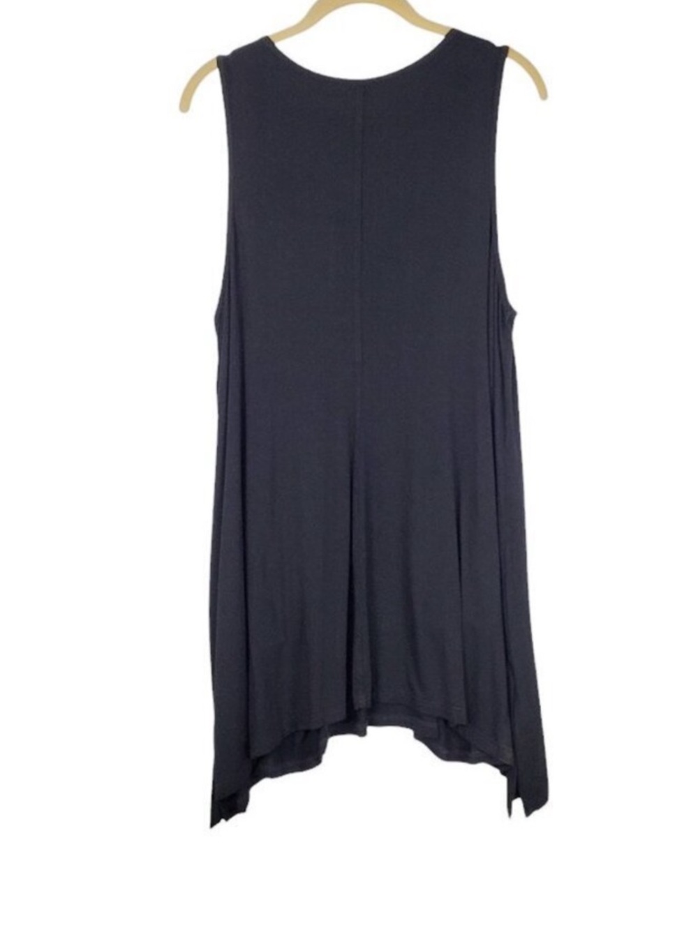 Heartstring Tunic Sleeveless Pocket Top Black Lagenlook Womens Size Large - Picture 2 of 8